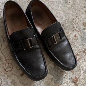 Men's Black Leather Loafers